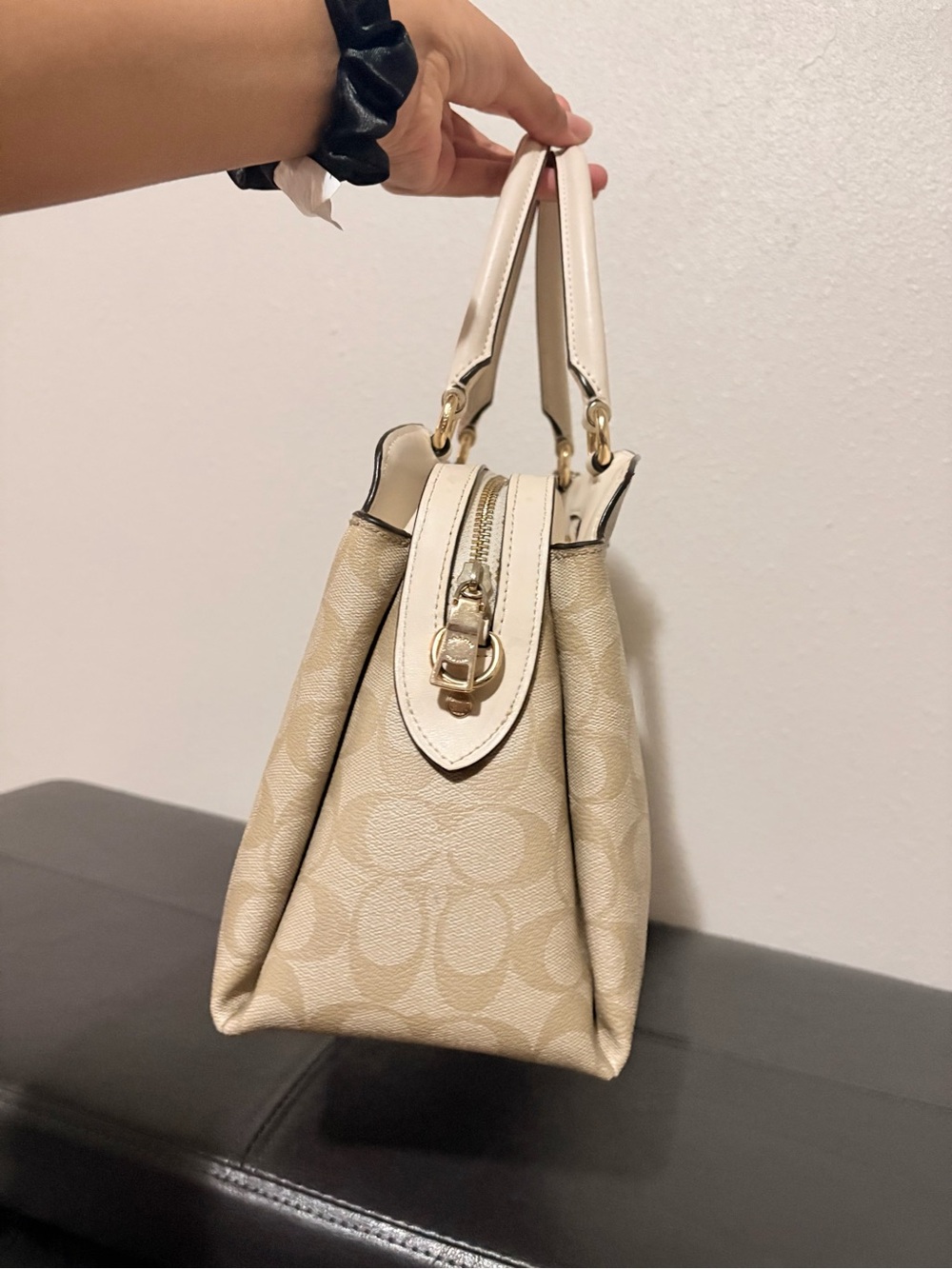 Coach Leather Lillie Carryall Signature Canvas in Beige W/ Gold Hardware - Picture 4 of 10